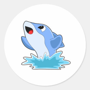 Sticker Rond Eau dauphin