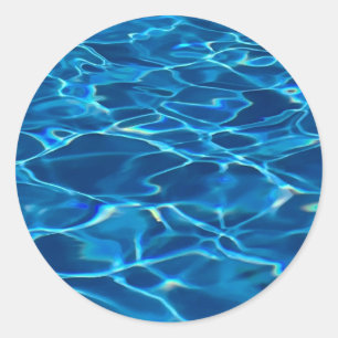 Sticker Rond Eau de la piscine bleu foncé