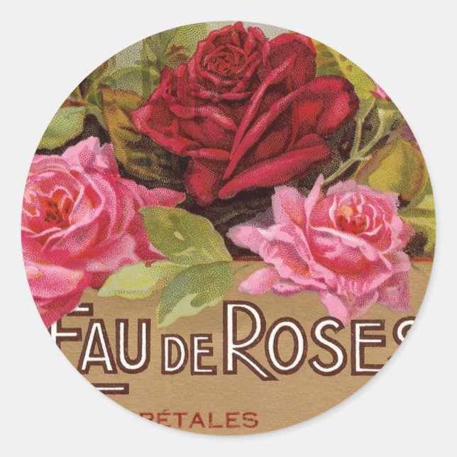 Sticker Rond Eau De Rose (Devant)