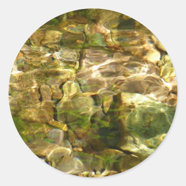 Sticker Rond Eau de sources chaudes Green-Gold Nature (Devant)