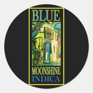 STICKER ROND EAU-DE-VIE BLEUE INDICA
