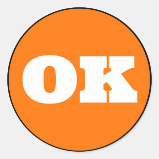 Sticker Rond Eau douce (OK) - orange x blanc x noir