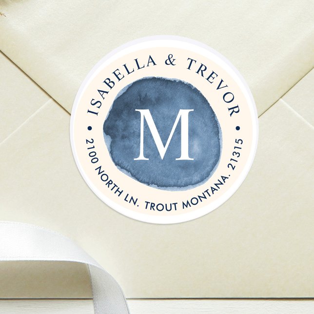 Sticker Rond Eau du lac | Sceau d'enveloppe monographique (Créateur téléchargé)