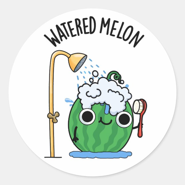 Sticker Rond Eau Melon Funny Watermelon Pun (Devant)