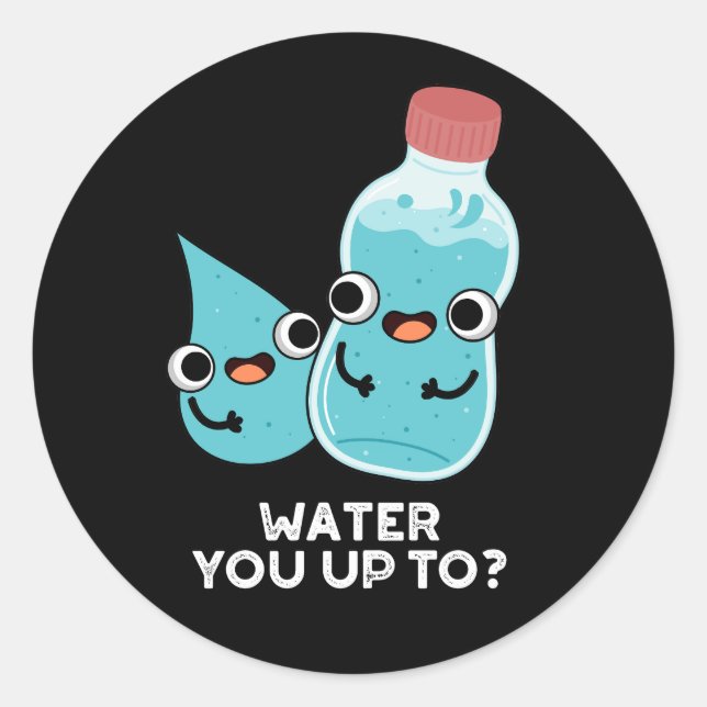 Sticker Rond Eau Vous Jusqu'À Drôle Jeux D'Eau Dark BG (Devant)
