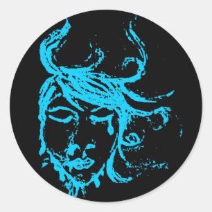 Sticker Rond eaux bleues