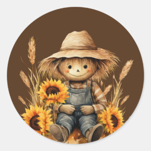 Sticker Rond Écart avec tournesol