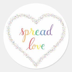 Sticker Rond Écartez l'autocollant d'amour