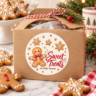 Sticker Rond Échange de biscuits au gingembre Douceurs à emport