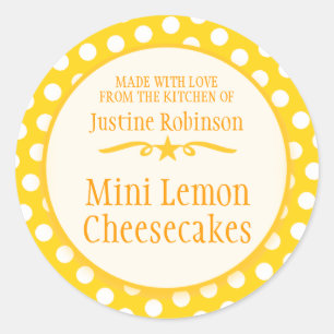 Sticker Rond Échange de biscuits jaune rond autocollants-cadeau