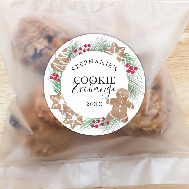 Sticker Rond Échange de cookies aquarelle (Créateur téléchargé)