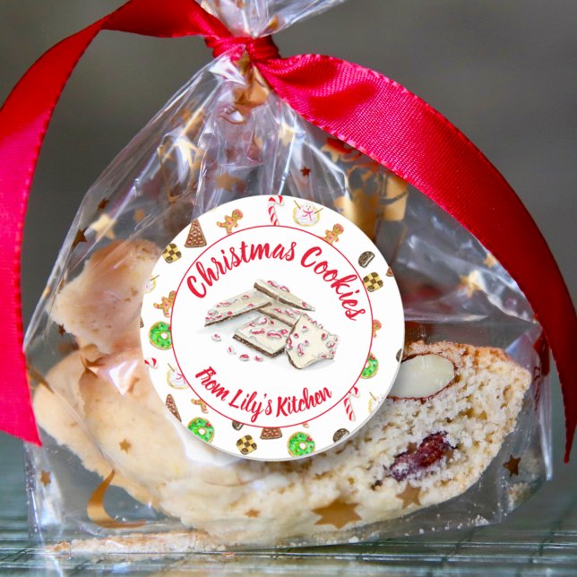 Sticker Rond Échange de cookies de Noël aquarelle (Créateur téléchargé)