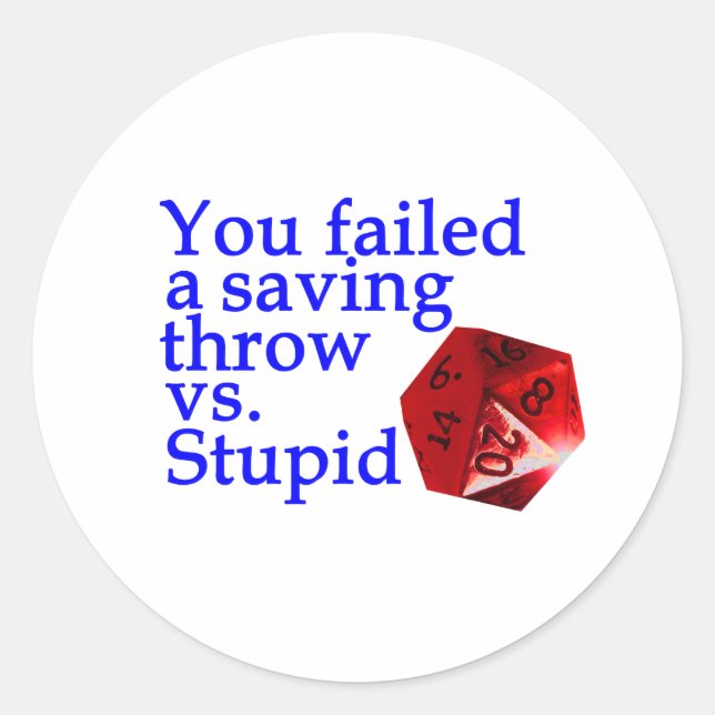 Sticker Rond Échec De L'Avancement Vs Stupide (Devant)