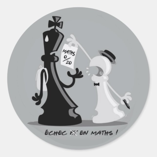 Sticker Rond Echec en maths (Devant)