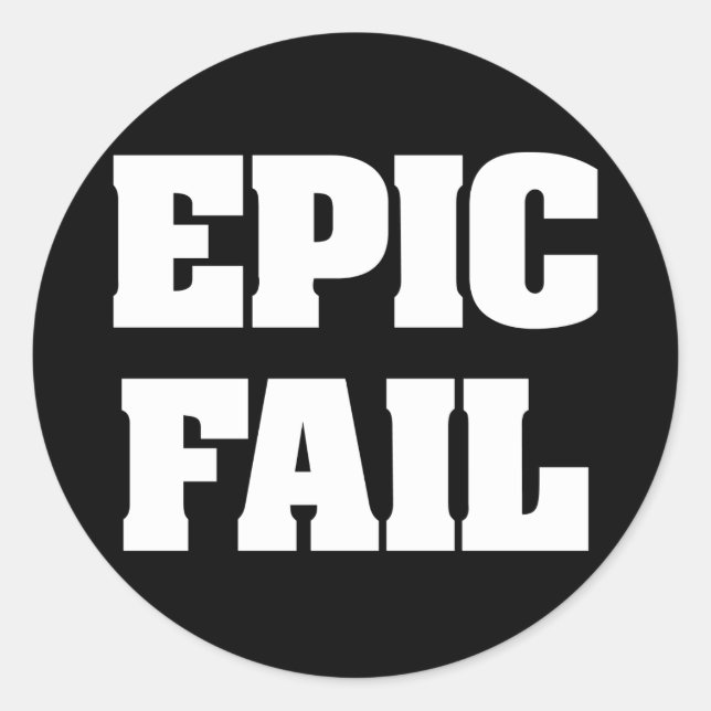 Sticker Rond Échec épique (Devant)
