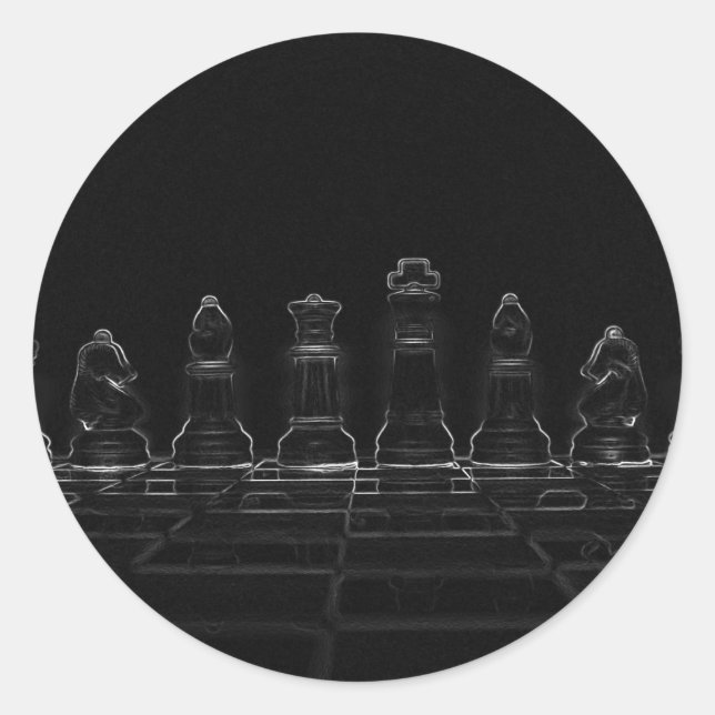Sticker Rond Échecs (Devant)