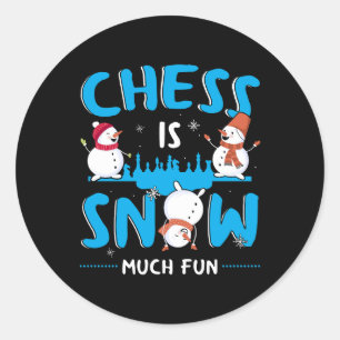 Sticker Rond Échecs beaucoup de neige - Vacances d'hiver Snowma