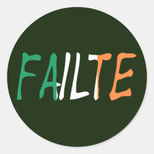 Sticker Rond Échecs superposés sur le stkcnt drapeau irlandais