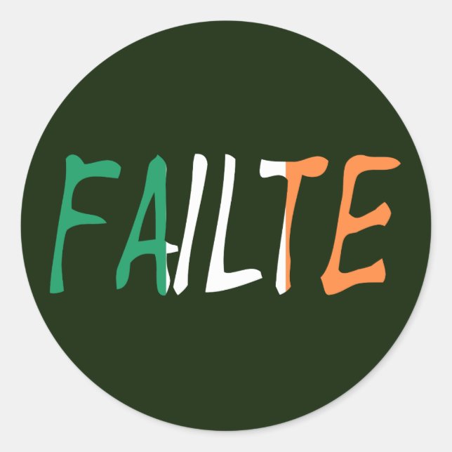 Sticker Rond Échecs superposés sur le stkcnt drapeau irlandais (Devant)