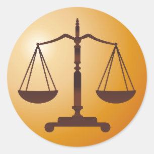 Sticker Rond Échelles classiques de justice   Cabinet juridique
