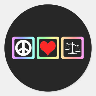 Sticker Rond Échelles de justice