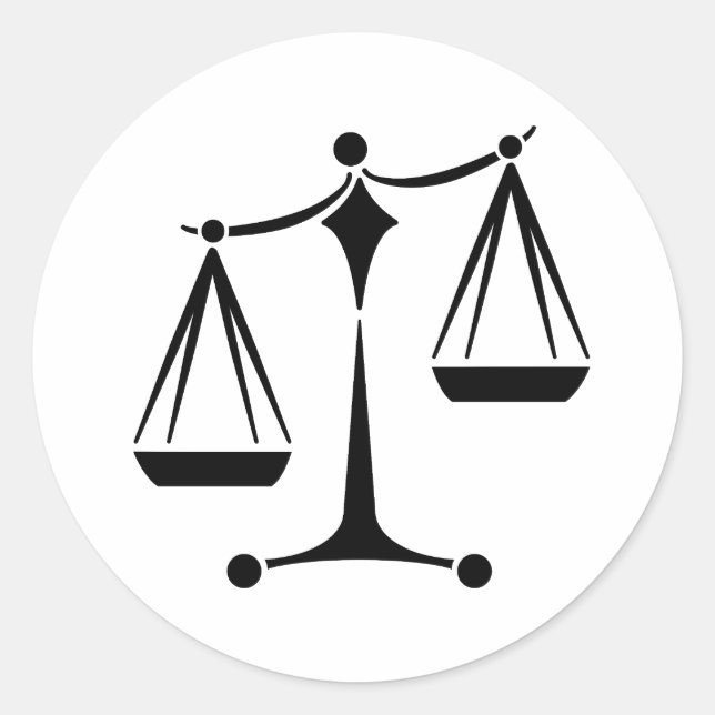 Sticker Rond Échelles de justice - Droit (Devant)