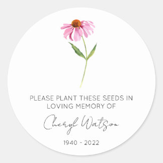 Sticker Rond Echinacea | Simple pochette de graines de souvenir