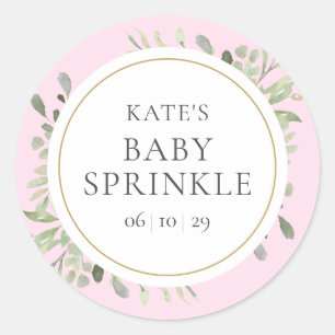 Sticker Rond Éclaboussure de bébé fille à l'aquarelle élégante 