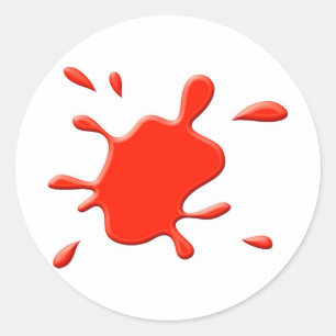 Sticker Rond Éclaboussure rouge de peinture