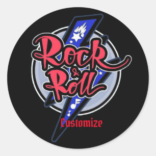 Sticker Rond Éclair de roche et de rouleau