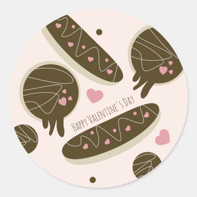 Sticker Rond Eclair Donuts Pops de gâteaux Saint Valentin (Devant)