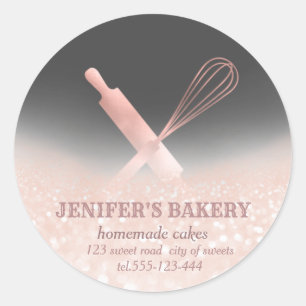 Sticker Rond Éclairage brillant rouleau pin & whisky chef boula