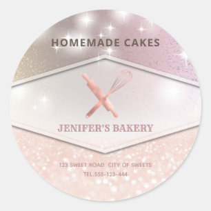 Sticker Rond Éclairage brillant rouleau pin & whisky chef boula