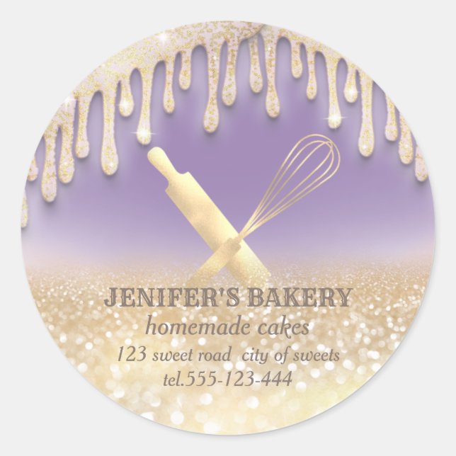 Sticker Rond Éclairage brillant rouleau pin & whisky chef boula (Devant)