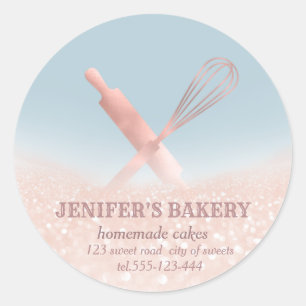 Sticker Rond Éclairage brillant rouleau pin & whisky chef boula