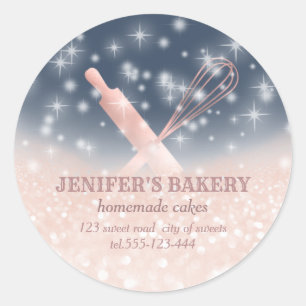 Sticker Rond Éclairage brillant rouleau pin & whisky chef boula