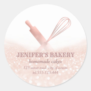 Sticker Rond Éclairage brillant rouleau pin & whisky chef boula