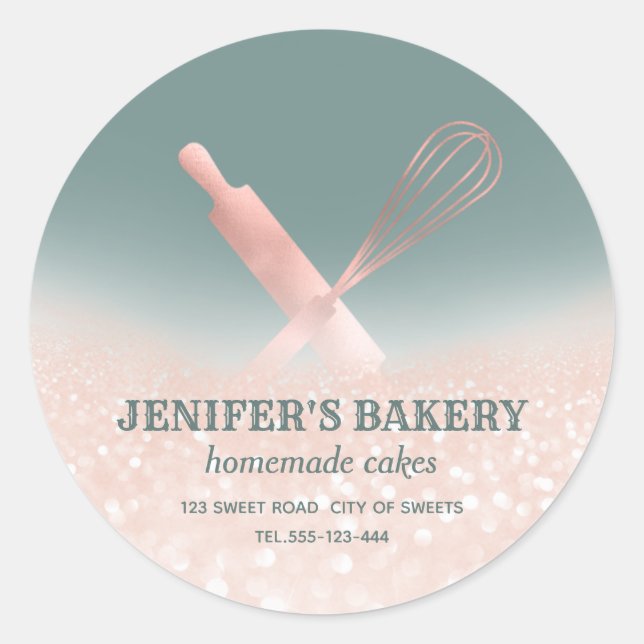 Sticker Rond Éclairage brillant rouleau pin & whisky chef boula (Devant)