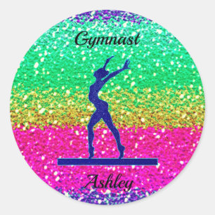 Sticker Rond Éclairage de faisceau de gymnastique