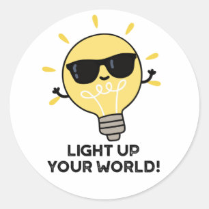 Sticker Rond Éclairer Votre Monde Amusant Puce Positive