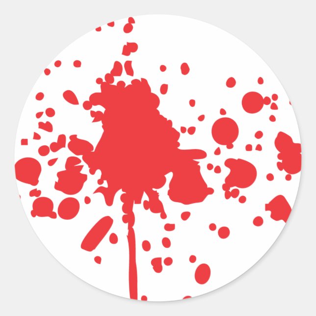 Sticker Rond éclat de sang rouge humain (Devant)