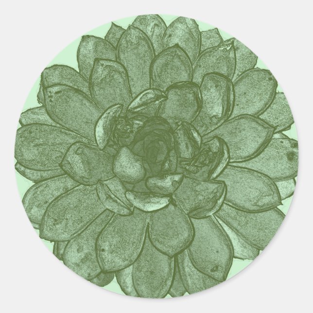 Sticker Rond Éclat ouvert - Vert et Bleu (Devant)