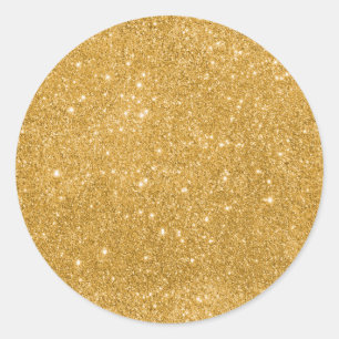 Sticker Rond Éclats de Parties scintillant d'or
