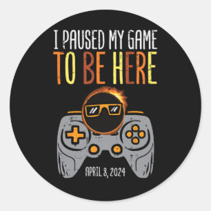 Sticker Rond Eclipse Gamer Pause Mon Jeu Avril 8 Hommes Garçons
