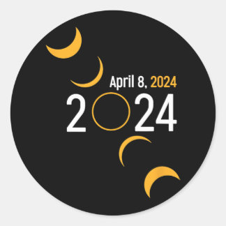 Sticker Rond Éclipse solaire 2024
