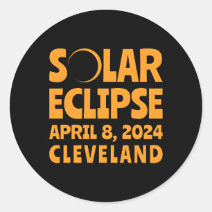 Sticker Rond Éclipse solaire 2024 Cleveland Ohio