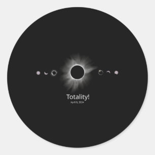 Sticker Rond Éclipse solaire 2024 Totalité