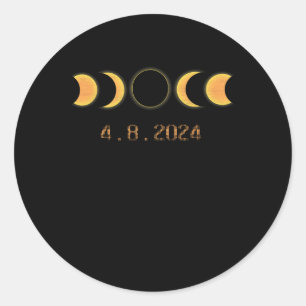 Sticker Rond Éclipse solaire 2024 Totalité 8 avril