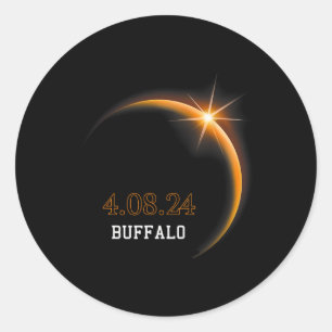 Sticker Rond Éclipse solaire 2024 Totalité de Buffalo Printemps