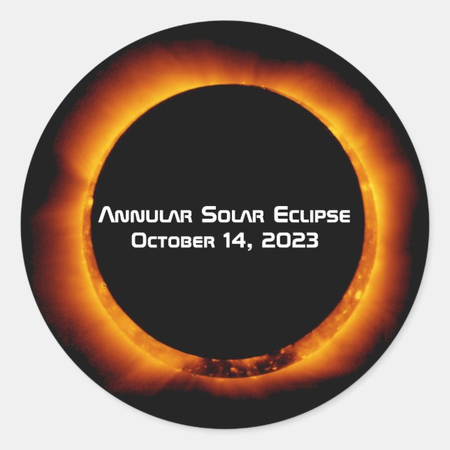 Sticker Rond Éclipse solaire annuelle 2023 (Devant)